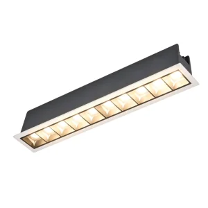 Continuous Lens Linear Recessed Grille Light for Modern Home Long Entryway Minimalist Glare Reducing Decorative Fixture