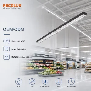 Continuous Linear LED Lighting System Trunking Light Multiple Optics Commercial Fixture for Supermarket