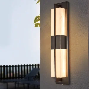 Copper LED Marble Wall Lamps Long Rectangle Outdoor Wall Light with IP 65 Waterproof Feature Decorative Lighting