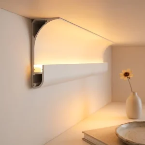 Cove Light Ceiling Aluminium Ceiling Corner Profile Warm LED Strip Lights White Aluminum LED Channel