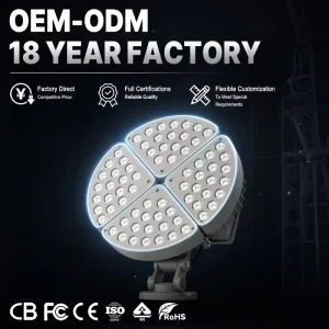 Crane 144W RGBW Flood Light IP65 Waterproof DMX512 Adjustable Beam Angle Aluminum Outdoor Spotlight for Building Pillar Bridge
