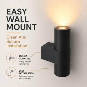 Crane DC12/24V 3W Matte Black Aluminum LED Wall Sconce Up Light Modern Outdoor Wall Lamp 116mm Exterior Facade Decor Wall Light