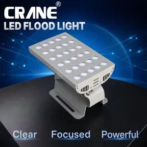 Crane LED Floodlight 120 Angle Adjustment Single Arm Curved Bracket 72W Outdoor Wall Wash Light for Building Facade Column