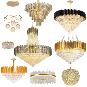 Creative Chrome Crystal LED Pendant Chandelier with Warm White Light for Villa Indoor Decoration