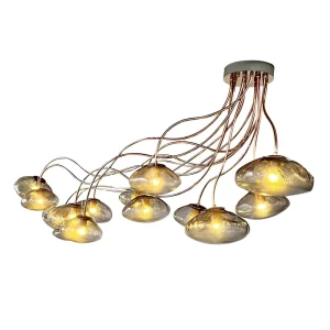 Creative Clear Art Glass Shape Branch Chandeliers Design Modern Bedroom Dining Room Gold Led Pendant Light