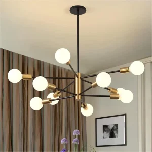 Creative Decor Pendant Lighting Multi head Dining Room Living Room Pendant Lamp Chandeliers Ceiling Lights Multiple Rod Iron