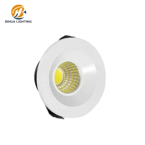 Creative Design White Indoor Aluminum PP 3watt COB Round Recessed Ceiling Led Spotlight