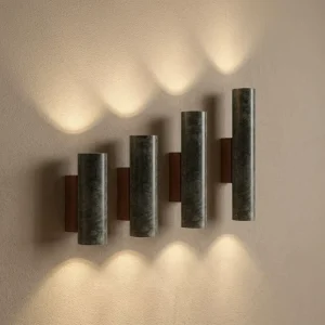 Creative Indoor Stone Wall Lamp Various Size Blackish Green Marble Wall Sconce Light With E27 Bulb for Bedroom Living Room Decor