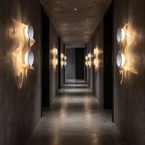 Creative LED Projection Wall Lamp Metal Light Shadow Wall Sconce for Hotel Villa Indoor Living Room Hallway