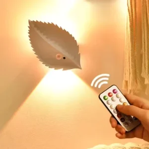 Creative Leaf Shaped Night Light USB Rechargeable Stepless Dimming Wall Lamp, 10 Colors, Bedside Lamp