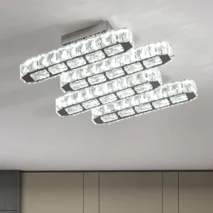 Creative Luxury Flush Mount Crystal Chandelier Multi Head Ceiling Light Living Room Bedroom Dining Room