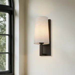 Creative Minimalist Bedroom Bedside LED Wall Lamp Fabric Shade Corridor Iron Wall Sconce Light Indoor