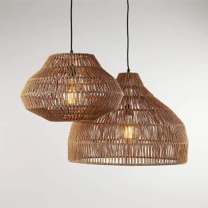 Creative Personality Rattan Weaving Japanese Style LED Pendant Light Middle Size Original Ecological Cross Border Chandeliers