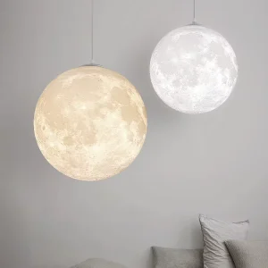 Creative Round Hanging LED Ceiling Light Restaurant Decoration Pendant Lamp Moon Chandelier