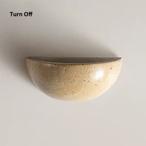 Creative Semicircle Japanese Wabi Sabi Background Wall Lamp LED Yellow Stone Marble Decor for Living Room Bedside Corridor