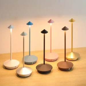 Creative Type-C Rechargeable LED Desk Lamp Touch Battery Powered Metal Shade Simple Modern 3-Level Brightness Hotel Bar Coffee
