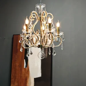 Crystal Chandelier 5 E14 Lights Hanging Pendant Lamp for Living Room Villa Decor