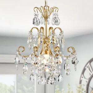 Crystal Chandelier Pendant Ceiling Light Modern Simple Luxury Black Lighting Fixture Bedroom Hallway Bar Kitchen Bathroom Hotel