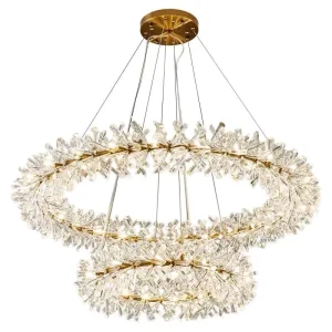 Crystal Chandeliers Gold Crystal Pendant Light Fixture for Dining Room Living Room