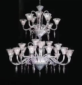 Crystal Chandeliers Pendant Lights Adjustable Height LED for Hotel Ballroom Wedding Venue Staircase Lobby