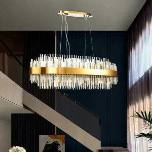 Crystal Hanging Pendant Light Modern Luxury Chandelier Ceiling Light for Dining Room LED Gold