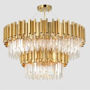 Crystal LED Chandelier Ceiling Lamp K9 Crystal Chandeliers Pendant Lights Gold