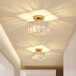 Crystal LED Modern Chandelier Ceiling Light Fixture Aisle Hallway Pendant Lamp