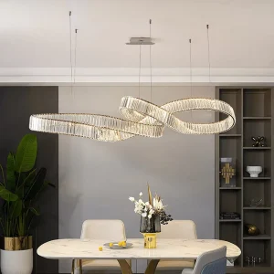 Crystal Luxury Simple Chandelier for Dining Room Villa Duplex Living Room Exhibition Hall Sales Office Pendant Light