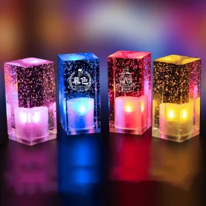 Crystal Table Lamp LED Night Light with Warm Light for Bedroom Living Room Home Decor