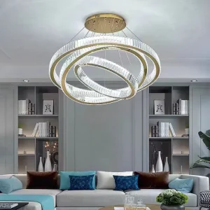 Crystal chandelier living room pendant lamp modern simple and elegant stainless steel dining room Nordic bedroom light