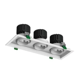 Cultural Exhibition Construction Square Embedded Grille Gimble Spotlight Recessed Rotatable Ceiling Lamp