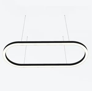 Curved Oval Type Led Linear Pendant Light with Aluminum Profile Customized Size Splicing Led Linear Light