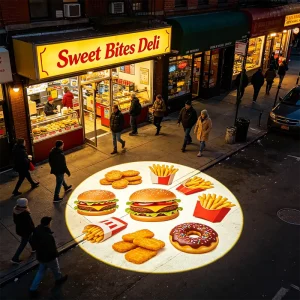 Custom 100W LED Gobo Advertising Light for Restaurant Cafe Entrance Display