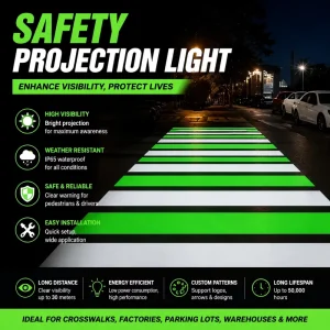 Custom 160W LED Gobo Light Industrial Warehouse Construction Zebra Crossing Safety Warning Sign Projection
