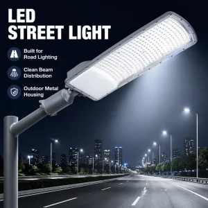 Custom 200W 5000K IP65 AC Aluminum Alloy & ABS Road LED Street Light with Voice Remote Control and Motion Sensor