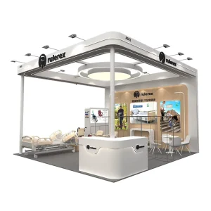 Custom 20x20ft Wooden Light Box Exhibition Booth Customizable Color Dye Sublimation CMYK Printing for US Europe Southeast Shows