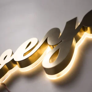 Custom 3D High Brightness LED Backlit Stainless Steel Channel Letters Sign Customizable Color IP65 Waterproof for Indoor Outdoor