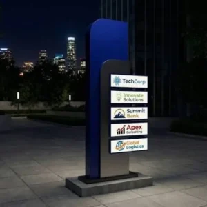 Custom 3D LED Business Installation Advertising Light Boxes Commercial Pylon Signs Acrylic Stainless Steel Decoration Direction