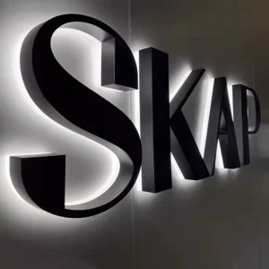 Custom 3D LED Light up Stainless Steel Backlit Letter Sign with Multi color Lighting Easy Installation for Business Advertising
