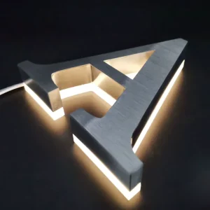 Custom 3D Metal Halo Lit LED Sign Storefront Illuminated Signboard Business Logo Wall Lighting