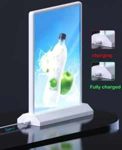 Custom A4 Double Sided LED Menu Light Box Rechargeable Counter Desktop Table Stand Aluminum Poster Rectangle for Advertising