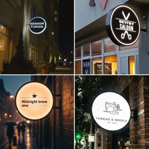 Custom Advertising Lightbox Logo Sign Personalized Double Sided LED Lighting Waterproof for Indoor Outdoor Use Bars Salons