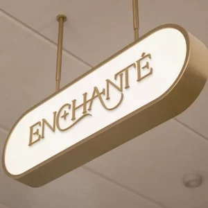 Custom Advertising Oval Hanging Light Box Letter for Business Outdoor Advertising Wall Sign