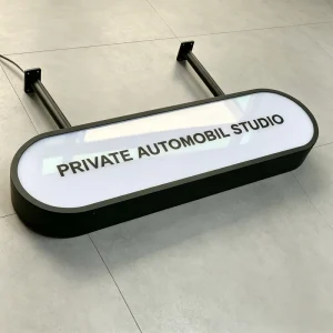 Custom Advertising Oval Hanging Light Box Letter for Business Outdoor Advertising Wall Sign