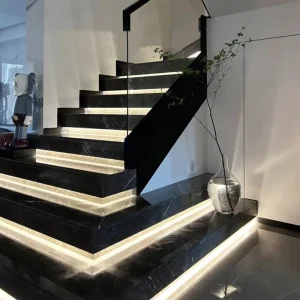 Custom Aluminum Hotel Restaurant Staircase Step Light COB LED APP Control Dimmable 12W Water Design 3000K 6000K Color Temp CRI80