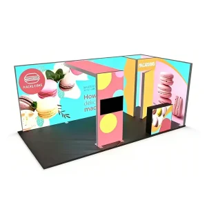 Custom Aluminum SEG Light Box Booth Portable Foldable Exhibition Backwall Display Reusable Black Silver Lightweight Durable