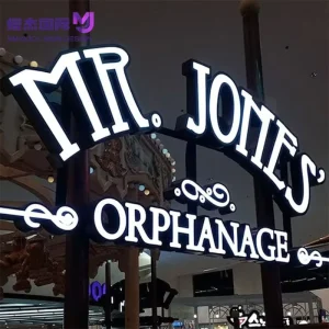 Custom Art Front Lit Acrylic Stainless Steel LED Letter Sign Waterproof Wall Mounted Light for Elegant Storefront Decoration