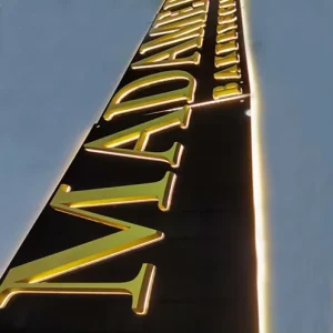 Custom Brushed Gold Stainless Steel Backlit Letters LED Backlight Business 3D Channel Letter Sign for Shop Hotel Spa Wall Decor