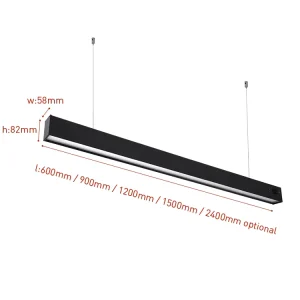 Custom CE ETL Modern Indoor Office Square LED Linear Lamp No Flicker Hanging Batten Linkable Linear Lights