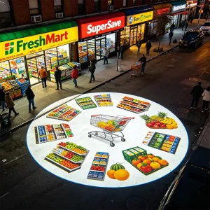 Custom Commercial Advertising Light for Supermarket Boutique Shop Storefront Wall Entrance Display